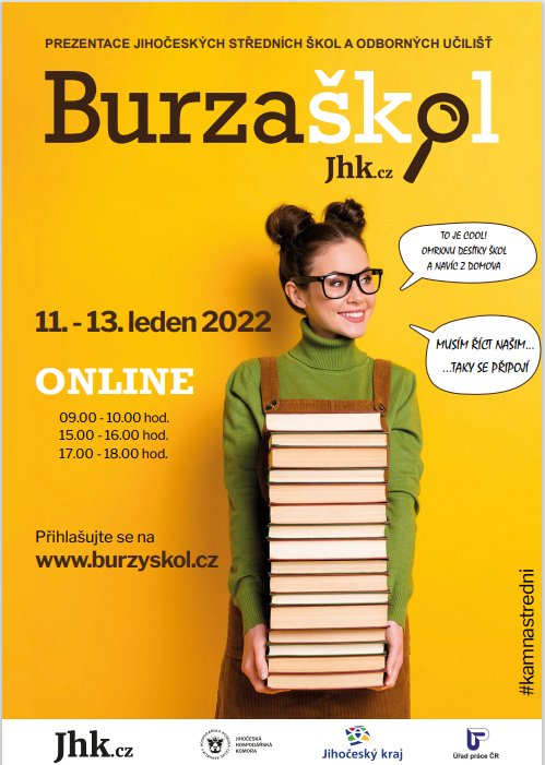 Leták Burza škol on line