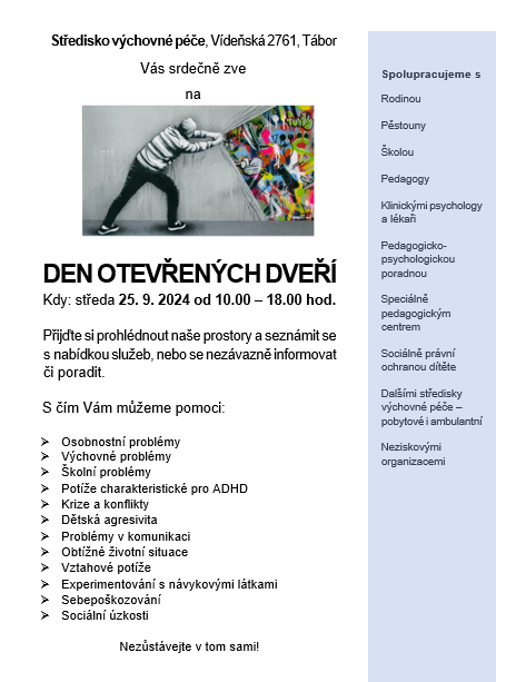 Středisko výchovné péče den otevřených dveří